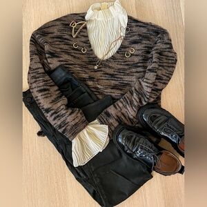 Massimo Dutti Brown&Black Sweater/Jumper